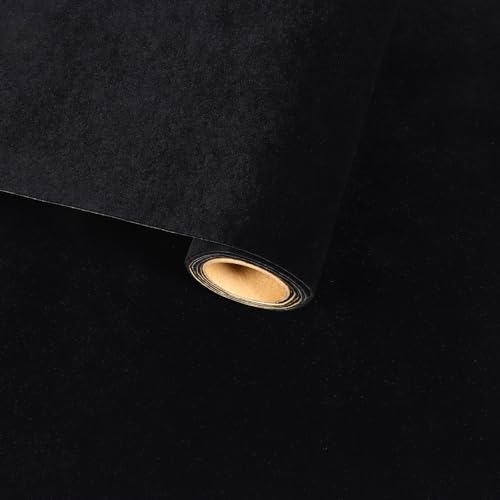Black Velvet Fabric Backing Paper Self Adhesive Soft Felt Sheets by VaryFloral