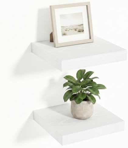 Vivelove White Floating Shelves 12 X 12 Inches by VIVELOVE