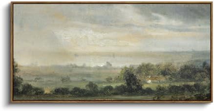 InSimSea Extra Large Framed Vintage Wall Art, Wild Field Sky Prints by InSimSeaArt
