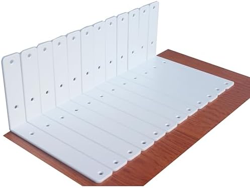 12 Pack - L 9" x H 6" x W1.5, 5mm Thick White L Shelf Bracket, Iron Shelf by MHMYDZ