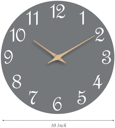 Mosewa Wall Clock Silent Non-Ticking Battery Operated Modern Simple 10" - Image 3
