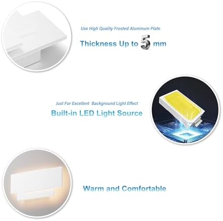 Ralbay 36W LED Modern Wall Sconce Matte White Aluminum Minimalist Indoor Wall - Image 3
