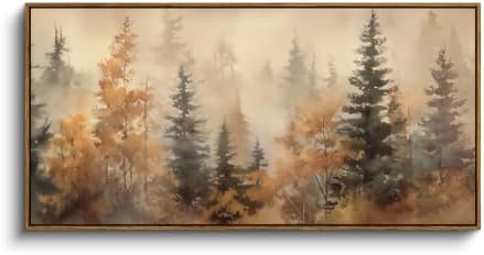 InSimSea Extra Large Framed Fall Wall Art, Forests Trees Landscape by InSimSeaArt