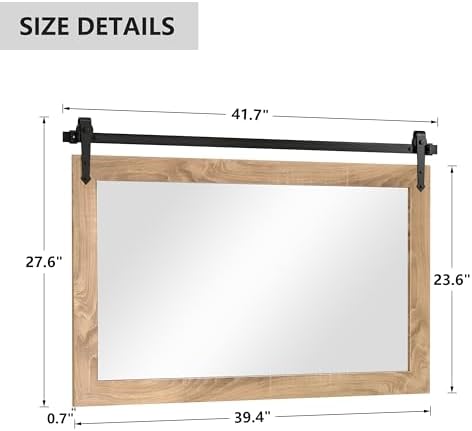 Farmhouse Mirror 42”x28” Bathroom Mirror - Image 5
