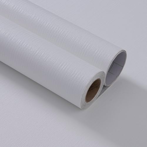 White Grasscloth Peel and Stick Wallpaper Linen 24"x394" - Image 2