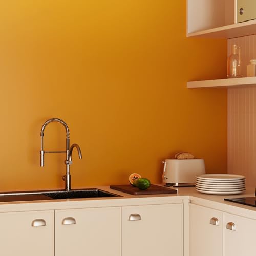 15.7x317 Solid Yellow Peel and Stick Wallpaper Butter Dark Yellow Contact Paper - Image 4
