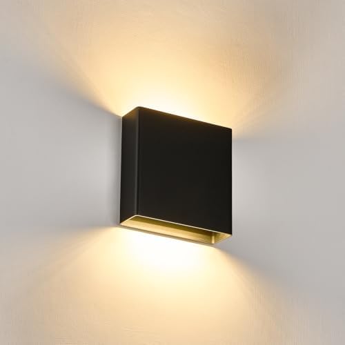 Black Up & Down Modern Aluminum Indoor Outdoor LED Wall Sconce by Unknown