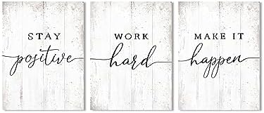 Inspirational Quotes Office Wall Art: Motivational Poster Positive Sayings by HLJART