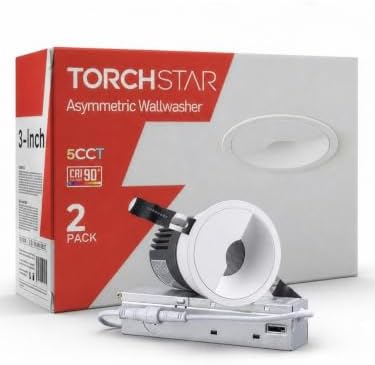 TORCHSTAR 2-Pack 3 Inch 5CCT LED Recessed Wall Washer Lights by TORCHSTAR