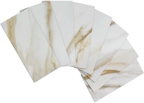 AULIGET 100-Piece Calacatta Gold Marble Look Peel and Stick Backsplash Wall by AULIGET