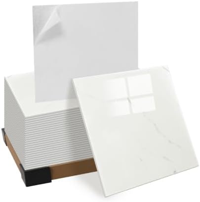10pcs Peel and Stick Shower Tile Waterproof Off White Marble Tiles Wall Panels by GRITHOME
