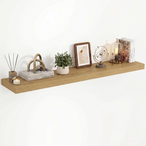 Acovy 40 Inch Floating Shelves, 3D Textured Wood Grain, Wooden Shelves by Acovy
