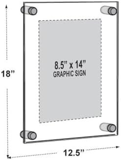 Azar Displays 105506 Standoff Sign Holder, 8.5" W x 14" H - Image 2