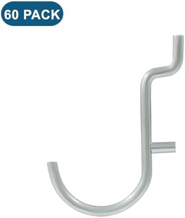 60Pcs Metal Pegboard J Hooks - Image 3