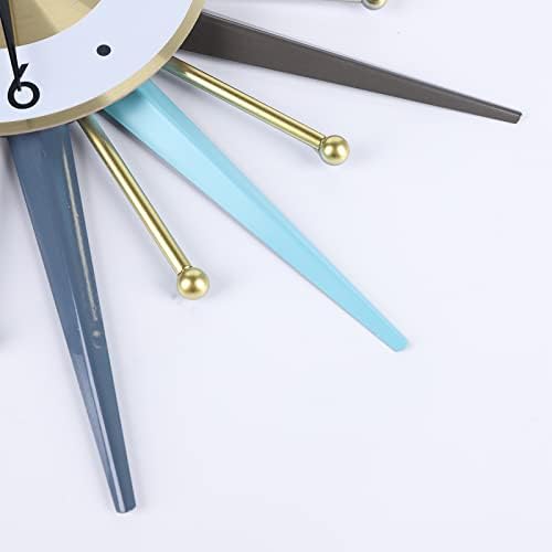Large Wall Clock 22.8'' Modern Big Wall Clock Starburst Mid-Century Decor - Image 6