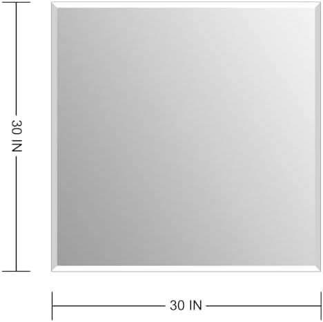 Bathroom Mirror for Over Sink 30x30 Inch Frameless Wall Mirror Beveled Edge - Image 2