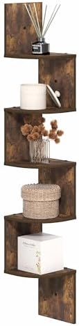 Furinno Rossi 5-Tier Corner Floating Book Shelves by Furinno-FitsYourSpaceFitsYourBudget