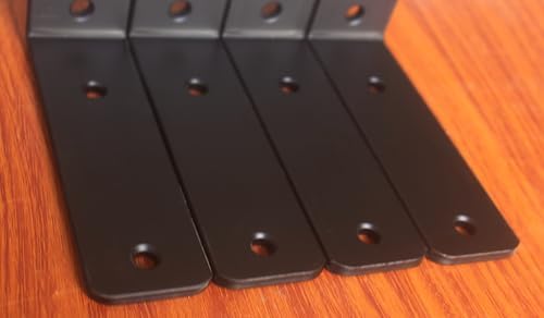 12 Pack - L 5" x H 2" x W1.5, 5mm Thick Black L Shelf Bracket, Iron Shelf - Image 6