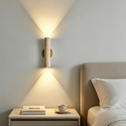Natural Yellow Cave Stone Wall Sconce, 12.6 Inch Up Down Wall Light Fixture - Image 5