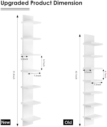 Homaterial Small 7 Tier Vertical Wall Shelf - Image 3