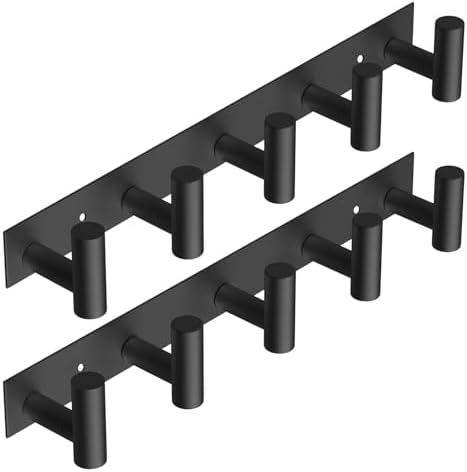 VAEHOLD Black Hat and Coat Wall Mount Rack 5 Hooks by VAEHOLD