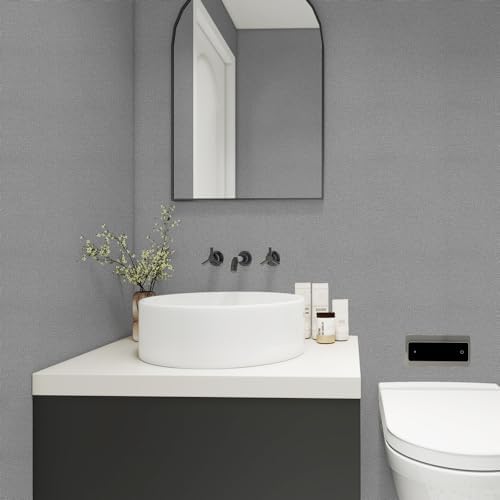 Grasscloth Peel and Stick Wallpaper Gray Textured Contact Paper, Countertop - Image 3