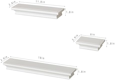 AHDECOR Versatile White Wall Mounted Floating Shelves, Stylish and Practical - Image 3