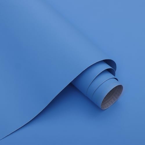 15.7" x 197" Blue Contact Paper Peel and Stick Wallpaper by Micpolo