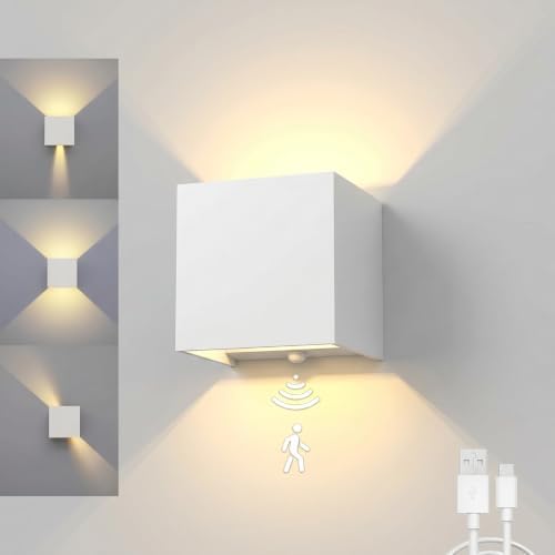 Battery Operated Wall Sconces, 12W Motion Sensor Light Indoor, 6000mAh Wall by SURPALIG