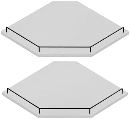 JJL Corner Shelf Wall Mounted, 12 Inches 2-Tier Floating Corner Shelf, Hexagon by Unknown