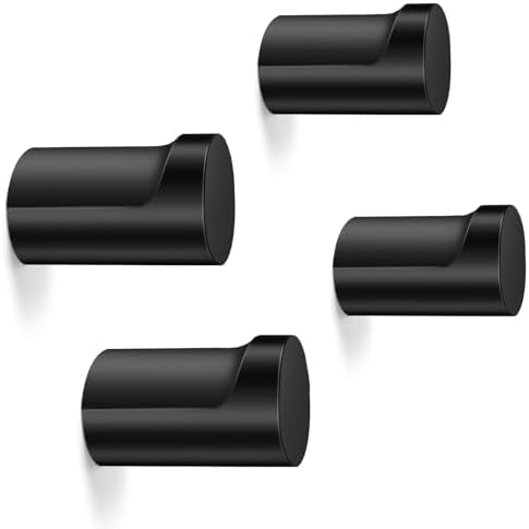 bsdonte Wood Wall Hooks, 4 Pack Black Decorative Coat Hooks Wall Mounted by bsdonte