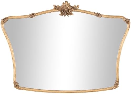 Deco 79 Metal Floral Room Wall Mirror Orante Antique Curved Entryway Mirror by Unknown