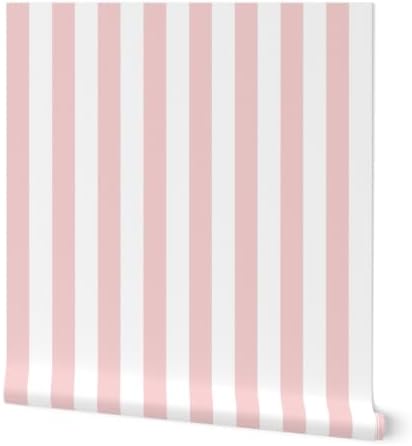 Spoonflower Stripes Pink and Peel and Stick Removable Wallpaper by Spoonflower
