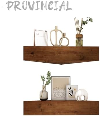 Wall Corner Floating Shelves, Wood Rustic Handmade Shelf - Image 4