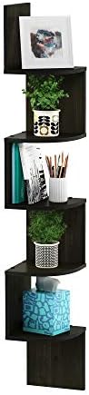 Furinno Rossi 5-Tier Corner Floating Book Shelves by Furinno-FitsYourSpaceFitsYourBudget
