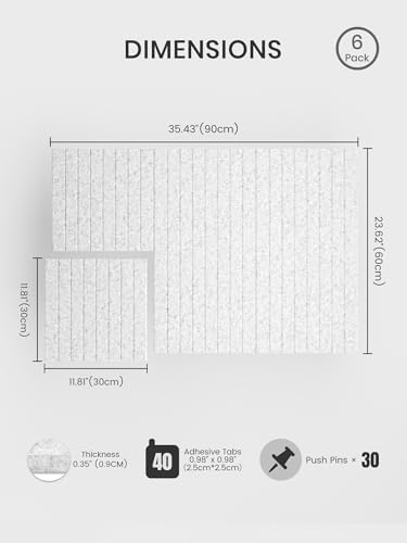 Bumusty 36"x 24" Large Felt Bulletin Board Tiles, Minimalist Gray - Image 2