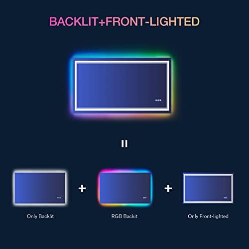 40x30 Inch RGB LED Bathroom Mirror - Image 5