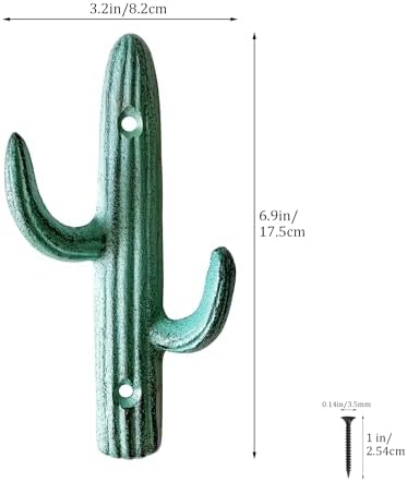 Rustic Cactus-Shaped Decorative Wall Hook Rack Hangers - Image 2