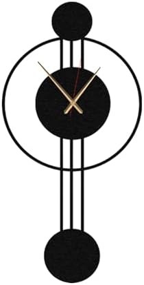 Modern Geometric Metal Wall Clock – Handmade Black Metal Wall Art Clock by Wochmann