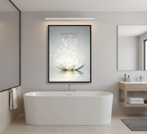 Framed Lotus Wall Art, Mindset is Everything Bathroom Decor - Image 2