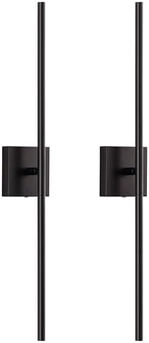 KDG Black 31.5" Cordless Wall Sconces Set of 2, Wireless LED Wall Lamps by KDG