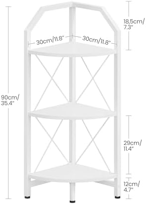 CHOEZON 3-Tier Corner Shelf, Industrial Corner Bookshelf, 35.4" Storage Stand - Image 2