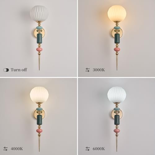 Milk White Glass Modern Wall Scone Milky Indoor Wall Light Fixtures - Image 6