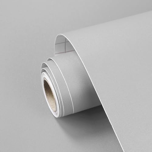 Grey Peel and Stick Wallpaper Solid Grey Contact Paper A Set of 23.6"x472" by SOONAFTER