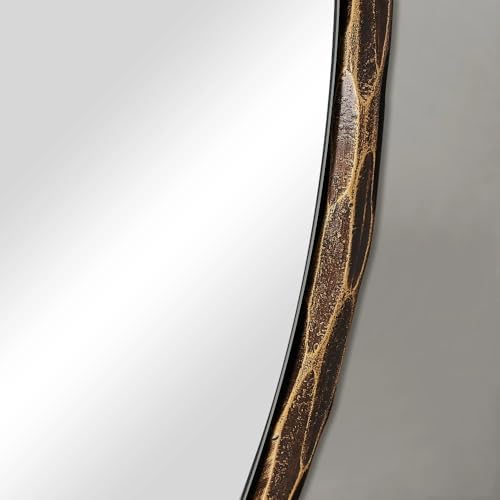 ANDY STAR Hand-Forged Round Bathroom Mirror, 28 Inch Antique Oil Rubbed Bronze - Image 2