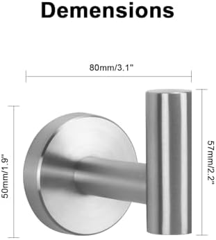 NearMoon Bath Towel Hooks- SUS 304 Stainless Steel Robe Hook Holder, Heavy Duty - Image 5