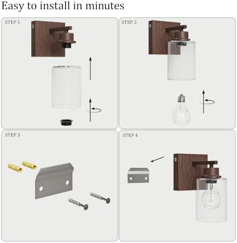 Rayogale Walnut Battery Operated Wall Sconce Set of Two - Image 4