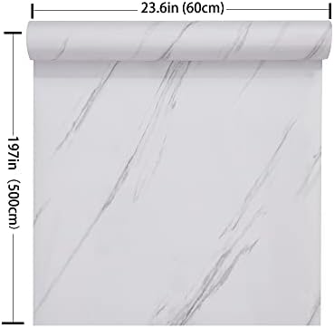 Marble Contact Paper White Peel and Stick Wallpaper 23.6"×197" - Image 7