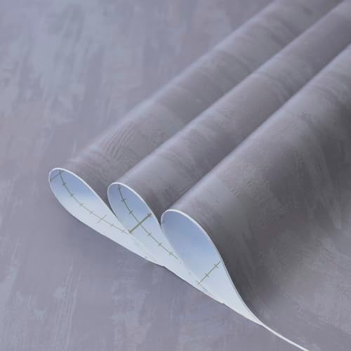 31.5x78inch Extra Wide Light Grey Concrete Wallpaper Peel and Stick Silver Grey - Image 2