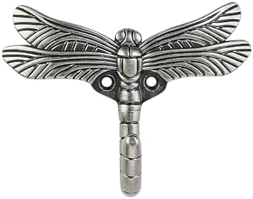 khtumeware 4 Pack Dragonfly Wall Mounted Antique Silver Hooks, Animal Heavy - Image 2